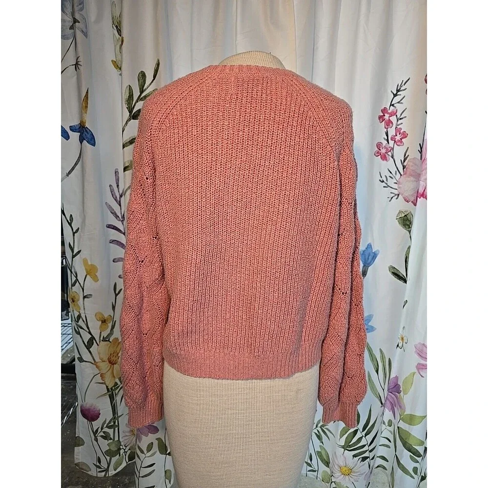 Old Navy Girls Pink Cactus Flower Sweater XL 14-18